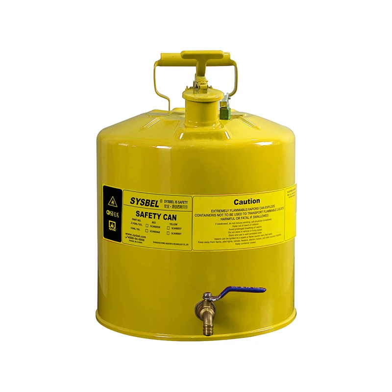 SYSBEL Safety Dispensing Kaleng 5 Galon (19L) Kuning|Kaleng Pengaman Cairan Mudah Terbakar Tipe I – SCAN006Y